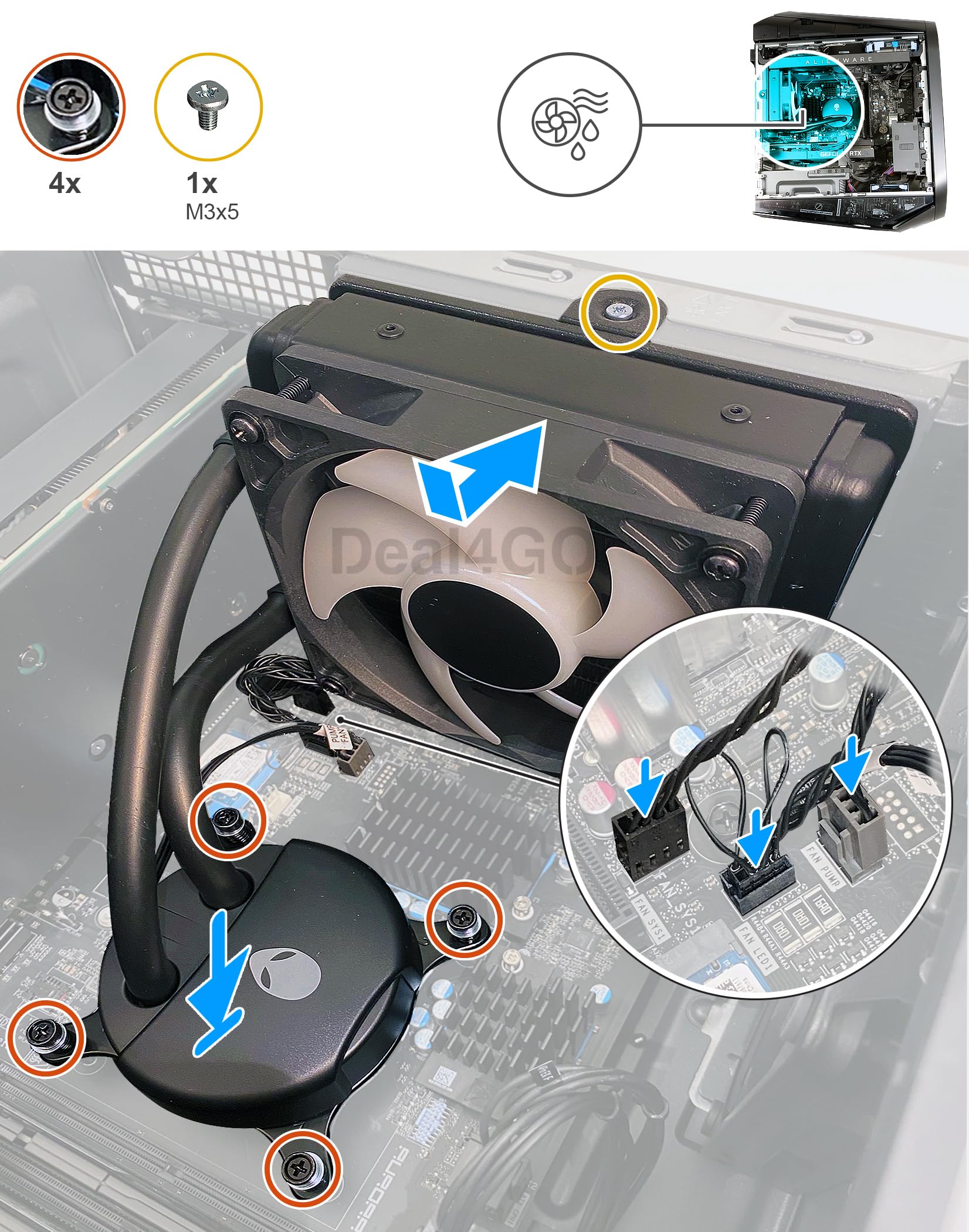 Amazon.com: Deal4GO 120mm RGB CPU Liquid Cooling Fan 69XJW 069XJW